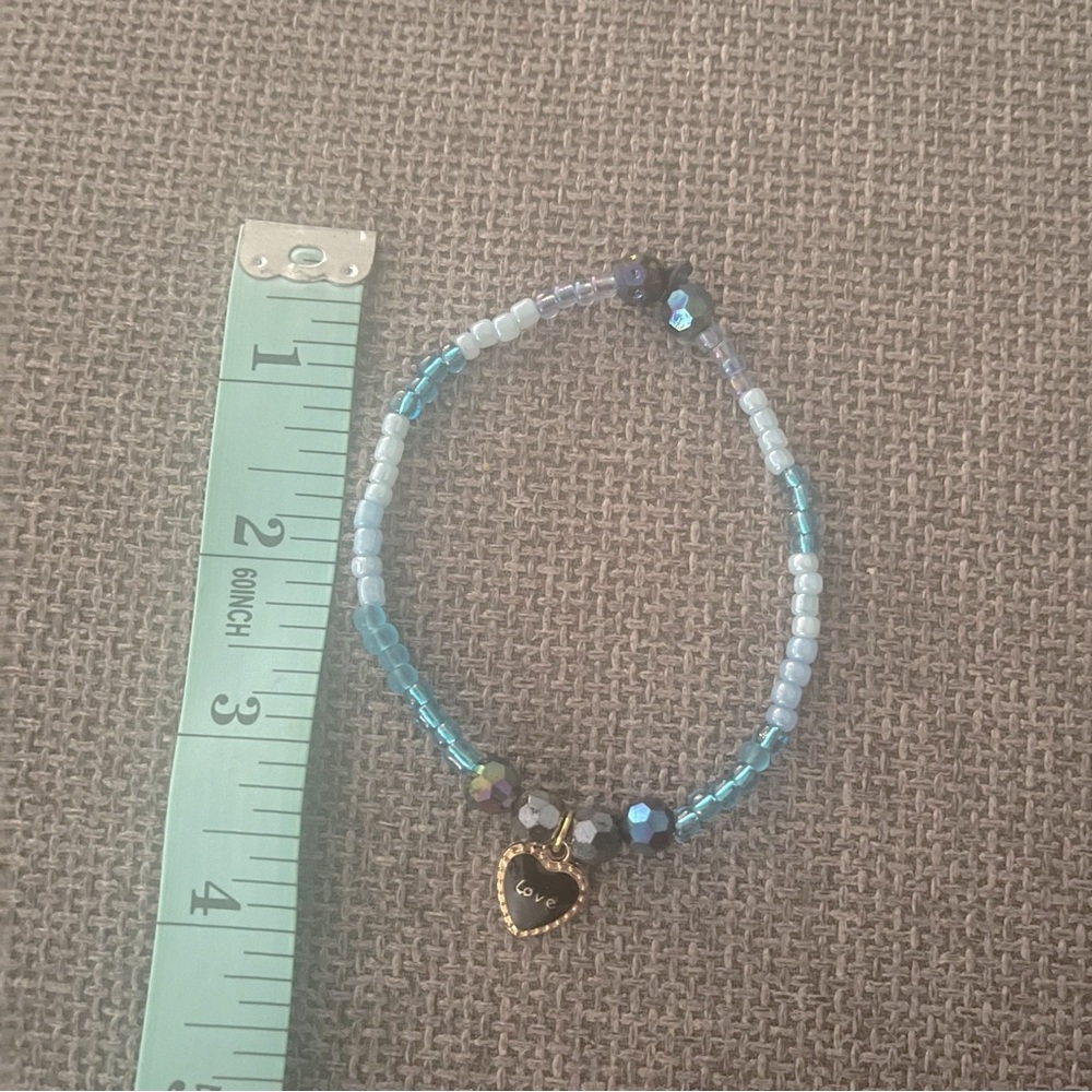 Iridescent Glass beads Charm Stretch Multi-Color Handmade Bracelets 2 NWT - Picture 5 of 6